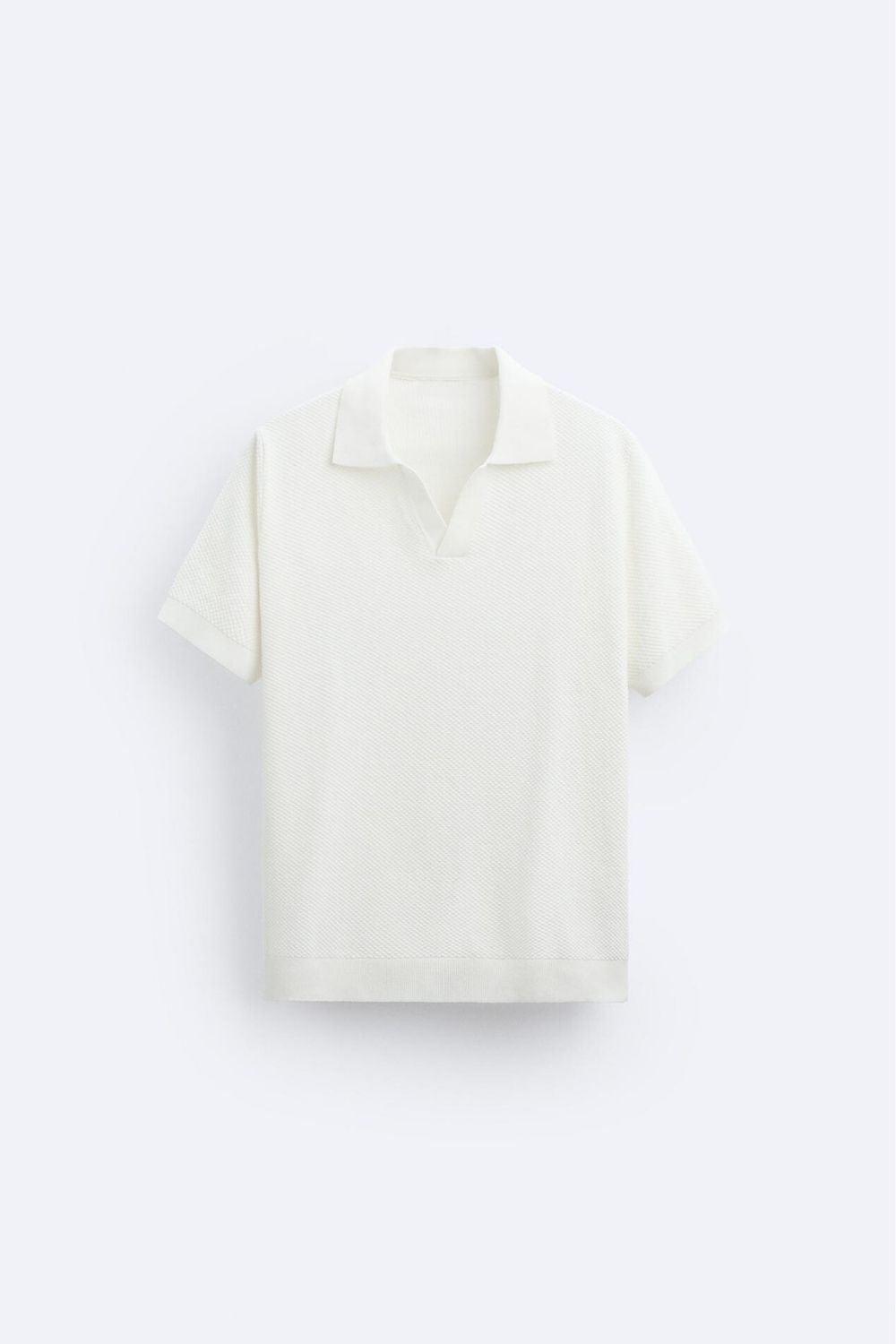 Klassiek gebreid poloshirt in wit