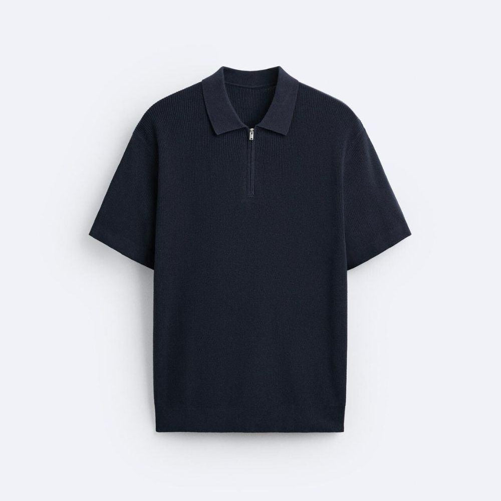 Elegante gebreide polo met rits