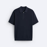 Elegante gebreide polo met rits