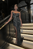 Sophie | Glamoureuze Strass Avondjurk met Beinsplit – Elegantie & Luxe in Zwart