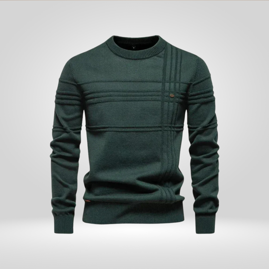 Heren Gebreide Pullover – Slim Fit Trui van Ademend Katoenmix