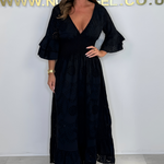 Boho Maxijurk met Rimpelmouwen en Borduursel