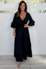 Boho Maxijurk met Rimpelmouwen en Borduursel