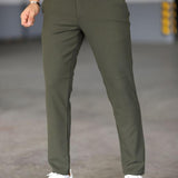 Malte | Chinos Slim Fit Donkergroene Broek