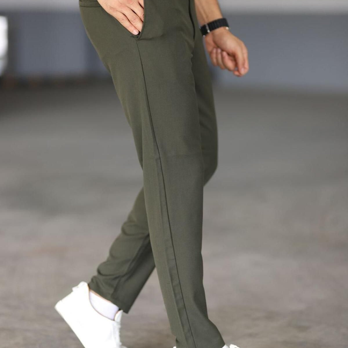 Malte | Chinos Slim Fit Donkergroene Broek