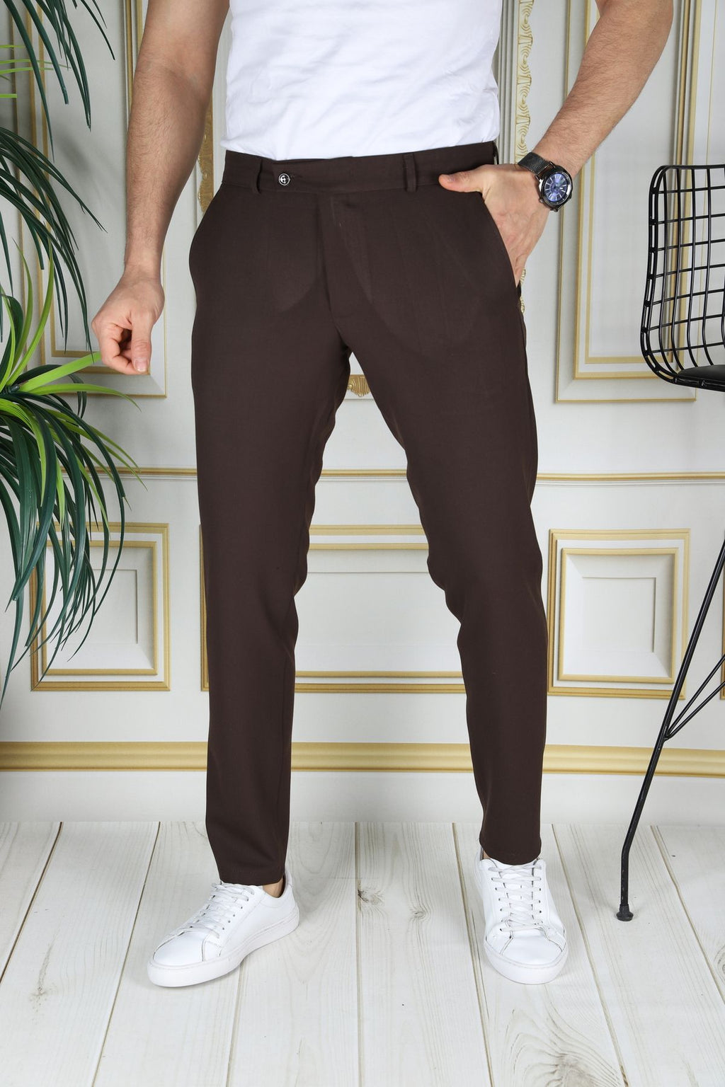 Levin | Chinos Slim Fit Bruine Broek
