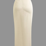 Fridoline | Elegante Midirok met Wickeloptiek, Drapering en Hoge Split
