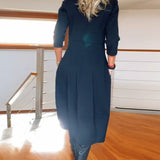 Claudia™ Elegante Midi-Jurk met Lange Mouwen