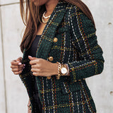 Celestine | Grofgebreide Blazer met Ruitpatroon