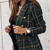 Celestine | Grofgebreide Blazer met Ruitpatroon
