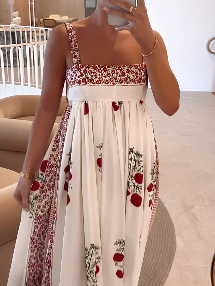 Maxi-jurk met bandjes in Boho-stijl & Empire-snits – Bloemig & Luchtig