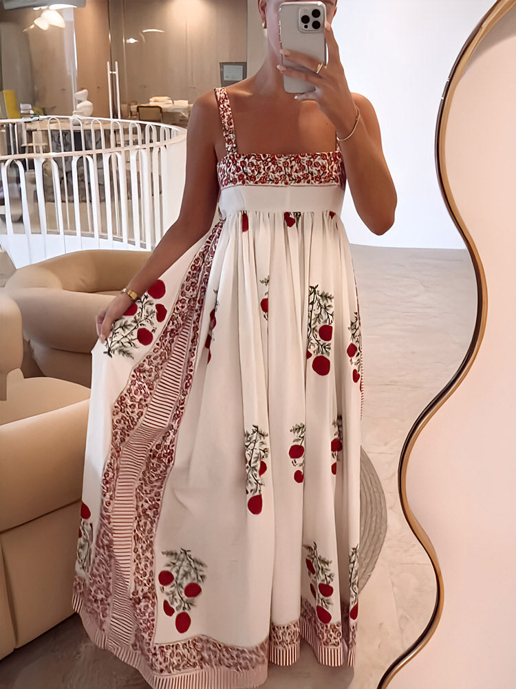 Maxi-jurk met bandjes in Boho-stijl & Empire-snits – Bloemig & Luchtig