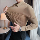 Benjamin | Classic Slim Fit Stretchable Lange Mouwen Business Shirt