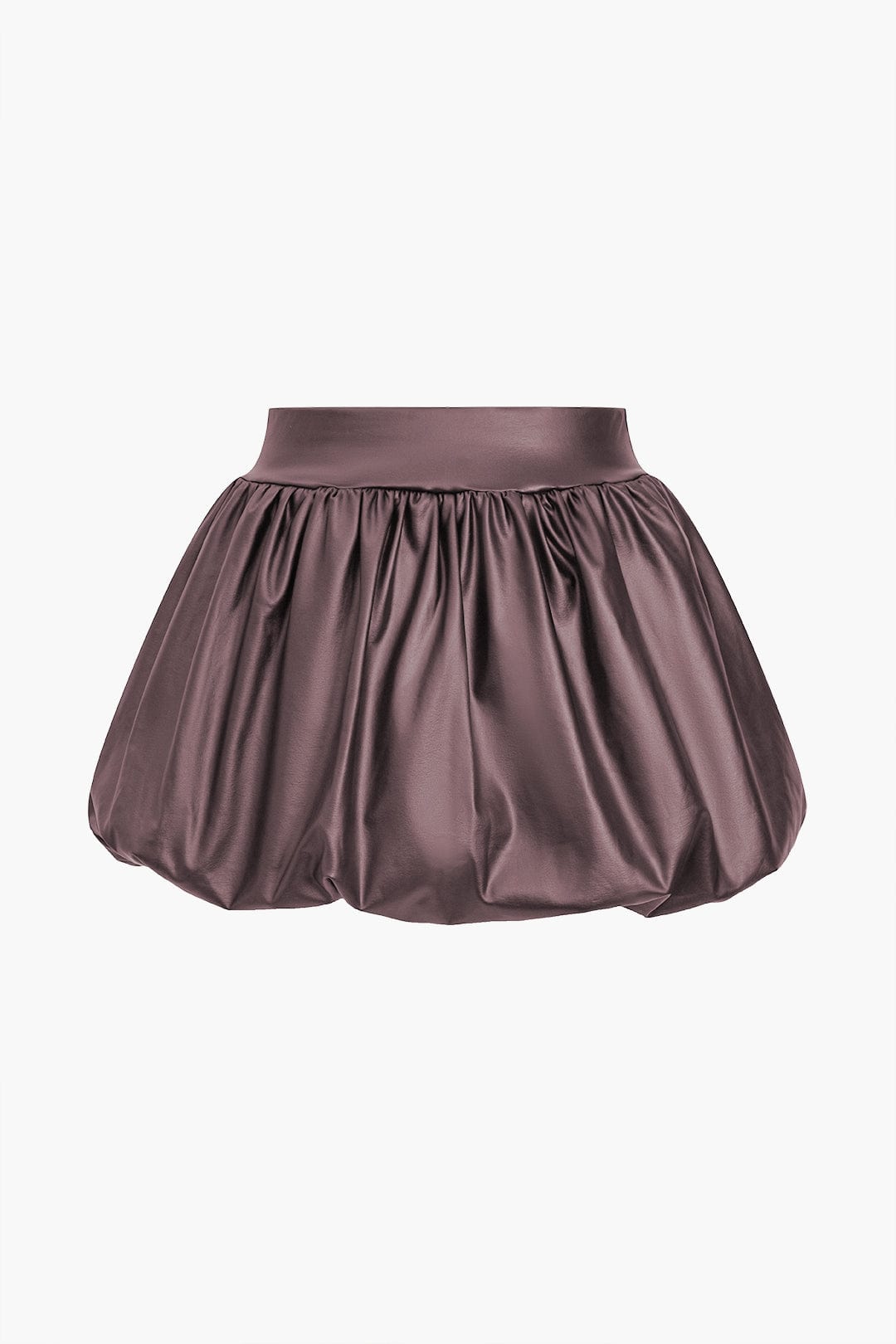 Cordula | Extravagantere Ballon-Minirok van Kunstleer met Elastische Tailleband