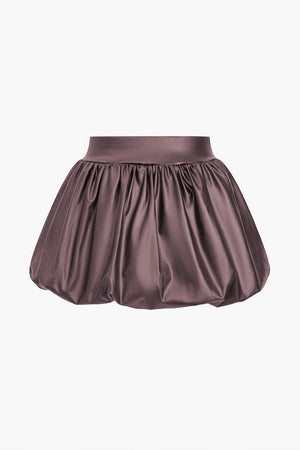 Cordula | Extravagantere Ballon-Minirok van Kunstleer met Elastische Tailleband