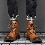 Hugo™ Klassieke Leren Herenboots met Vetersluiting