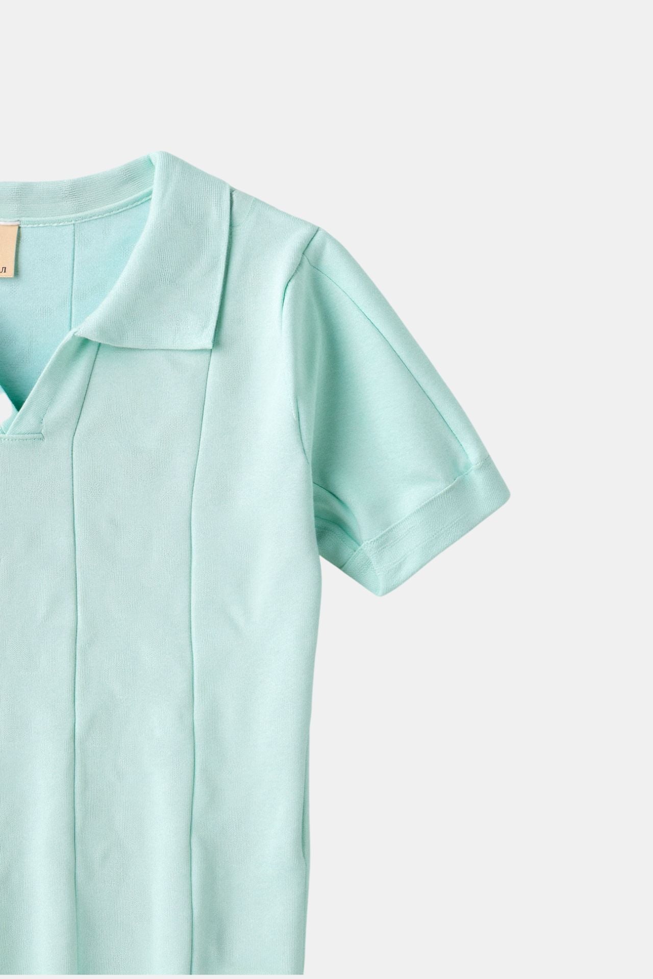 Retro-Strik-Polo in Mintgroen