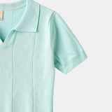 Retro-Strik-Polo in Mintgroen