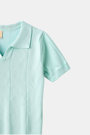 Retro-Strik-Polo in Mintgroen