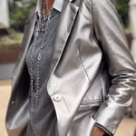 Anne-Fleur™  Glanzende Metallic Blazer