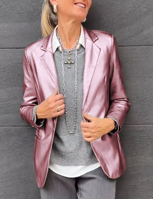 Anne-Fleur™  Glanzende Metallic Blazer