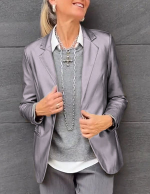 Anne-Fleur™  Glanzende Metallic Blazer