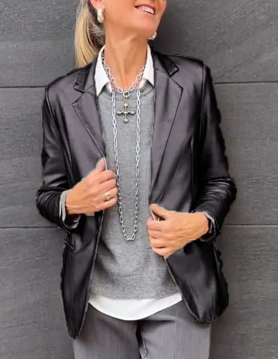 Anne-Fleur™  Glanzende Metallic Blazer