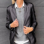 Anne-Fleur™  Glanzende Metallic Blazer