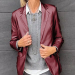 Anne-Fleur™  Glanzende Metallic Blazer