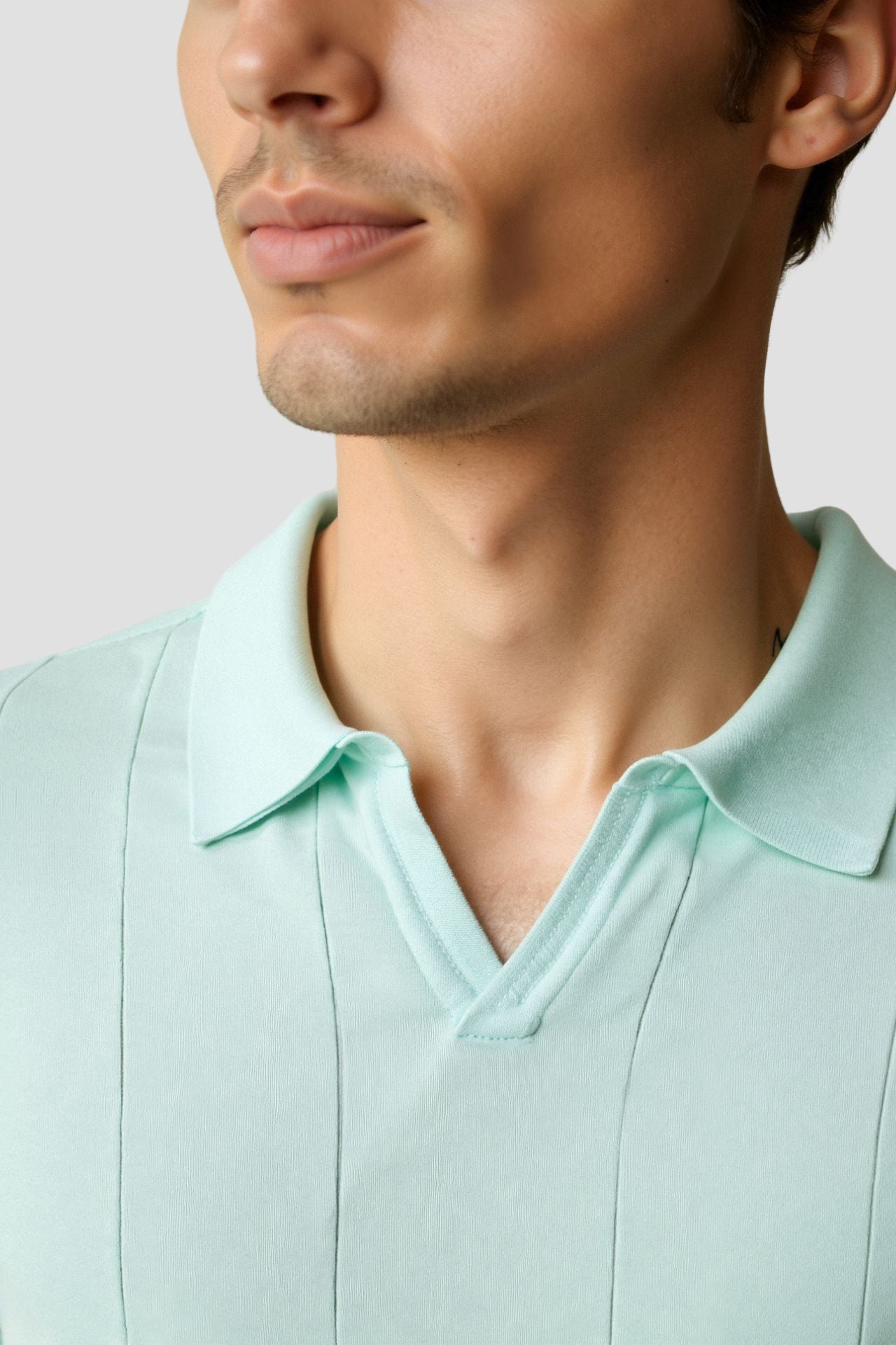 Retro-Strik-Polo in Mintgroen