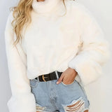 Amira™ Zachte Fluffy Trui met Hoge Kraag