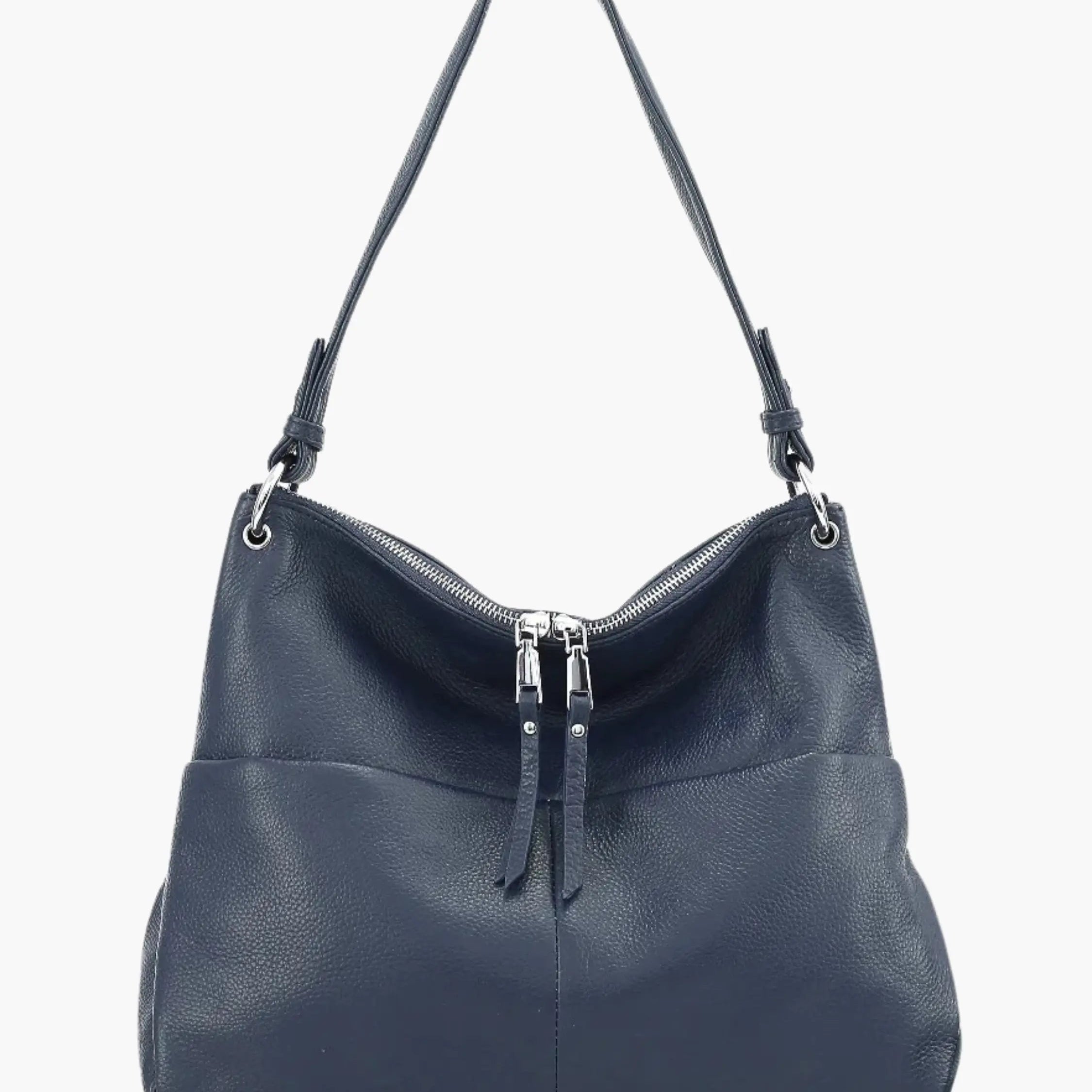 Hannelore| Hobo-tas van zacht leer met ritsluiting