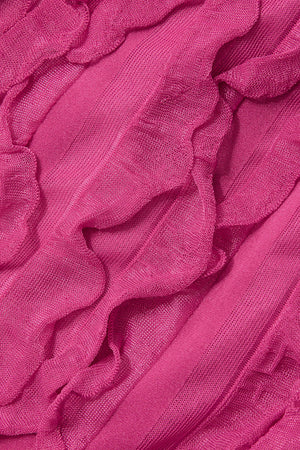 Liana | Sexy Transparant Mini-jurk met Rimpels & Diepe Halslijn