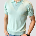 Retro-Strik-Polo in Mintgroen