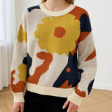 Arabella | Gebreide Trui met Bloemenmotief