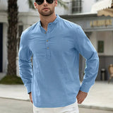 Asher | Lichte strandshirt met staande kraag & ontspannen elegantie