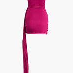 Selina | Asymmetrische Bandeau-Minikleed met Drapering – Sensuele Elegantie voor Bijzondere Gelegenheden