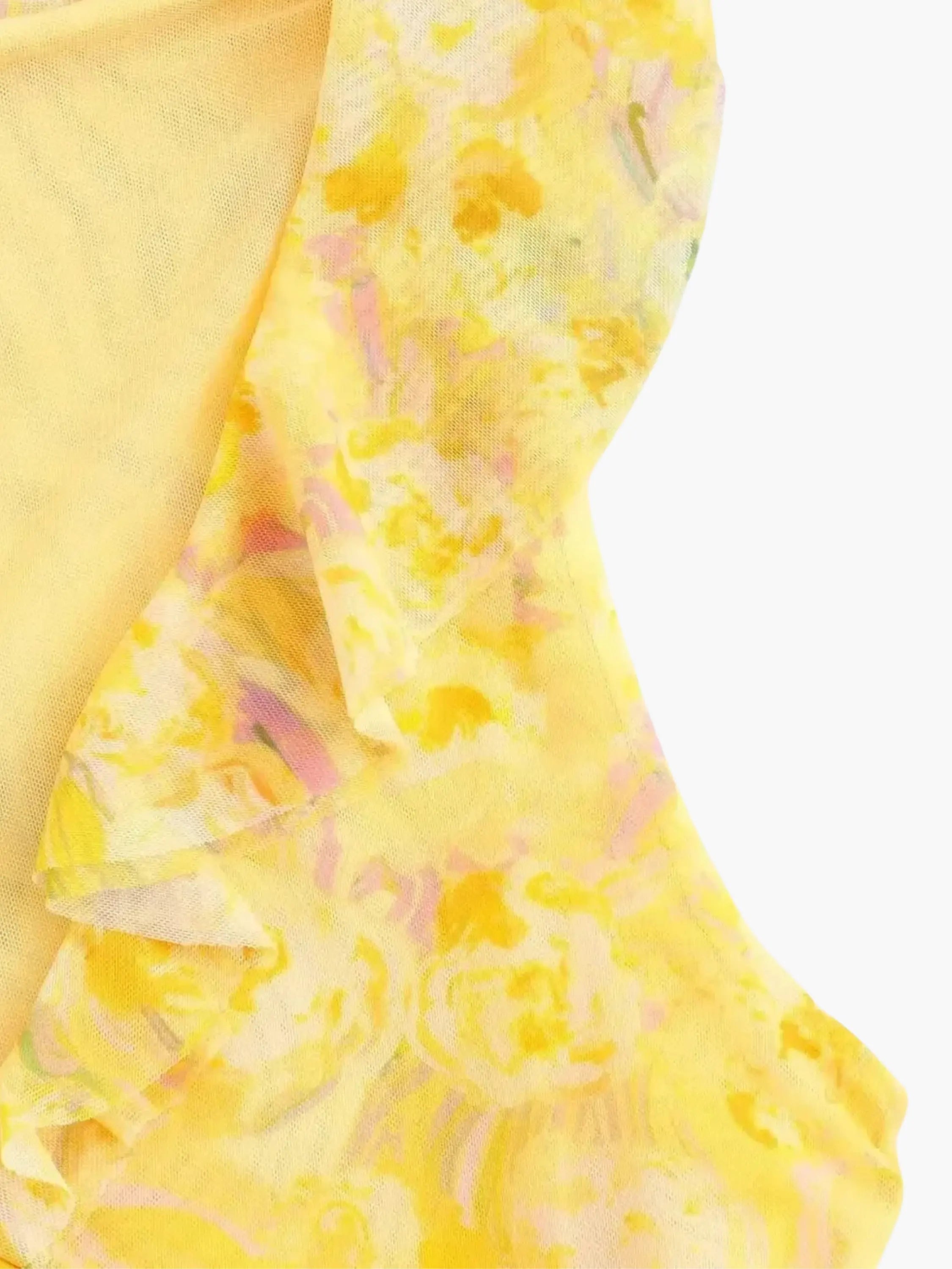 Fenja | Bloemenminikleed met Rimpeldetails