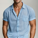 Oliver | Lichte korte mouwen linnen shirt