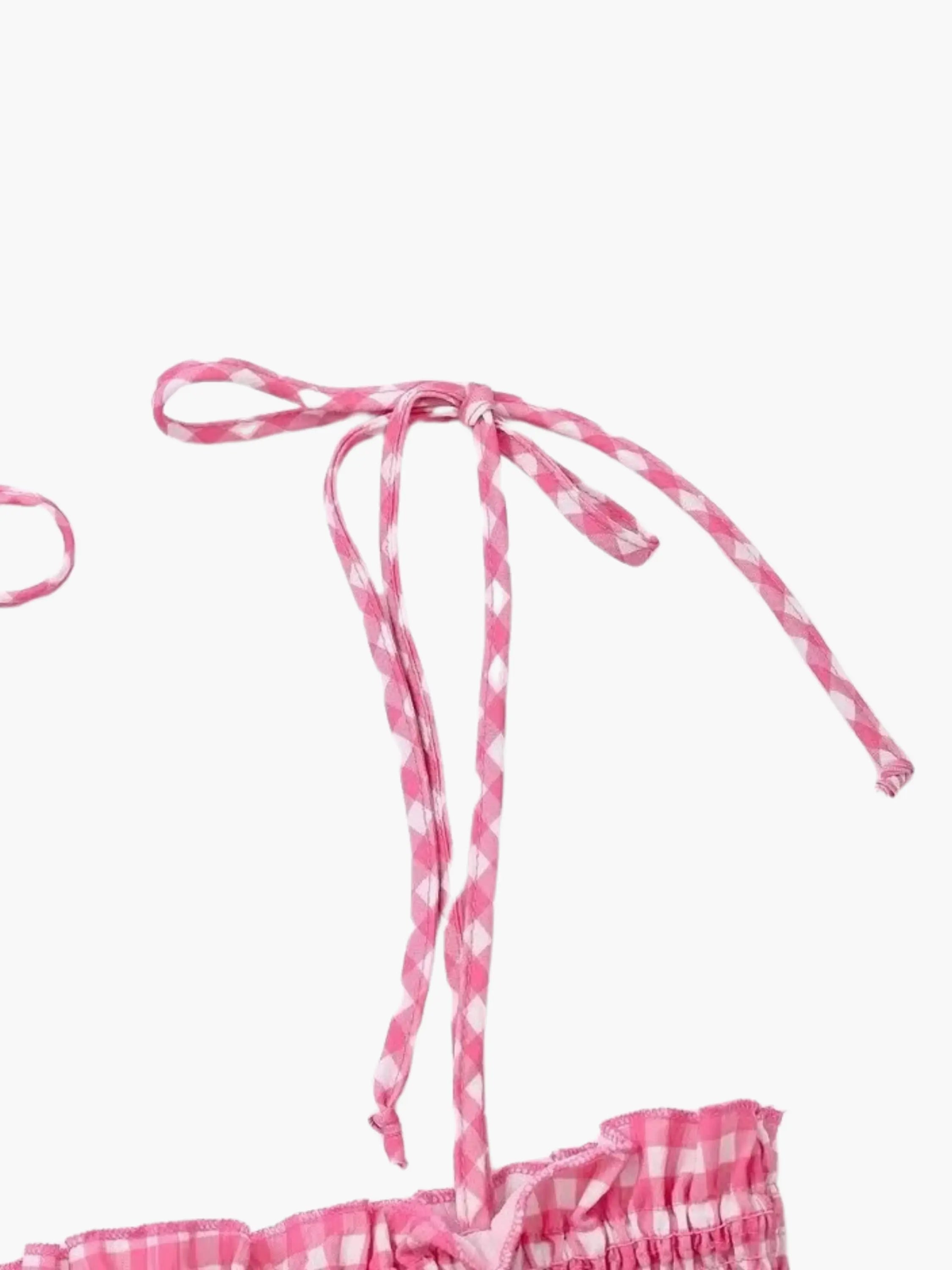 Wibke | Charmante roze-witte geruite zomerjurk