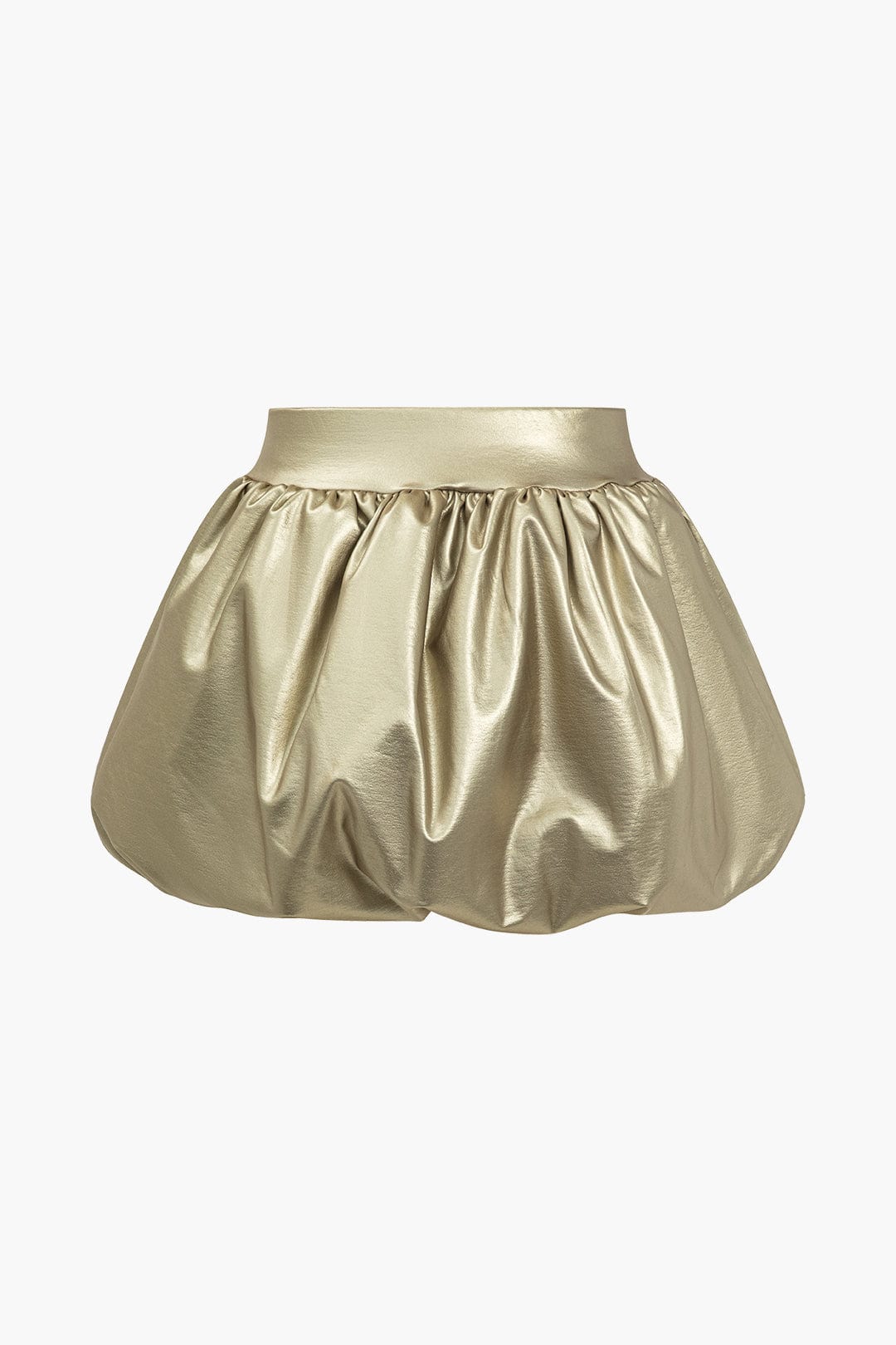 Cordula | Extravagantere Ballon-Minirok van Kunstleer met Elastische Tailleband