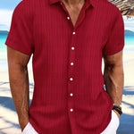 Owen | Relaxed Fit Gestreept Korte Mouwen Zomerhemd