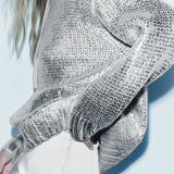 Metallic™ Gebreide Hoodie | Glinsterend Design | Comfort en Stijl