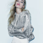 Metallic™ Gebreide Hoodie | Glinsterend Design | Comfort en Stijl