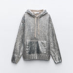 Metallic™ Gebreide Hoodie | Glinsterend Design | Comfort en Stijl