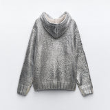 Metallic™ Gebreide Hoodie | Glinsterend Design | Comfort en Stijl