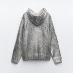 Metallic™ Gebreide Hoodie | Glinsterend Design | Comfort en Stijl