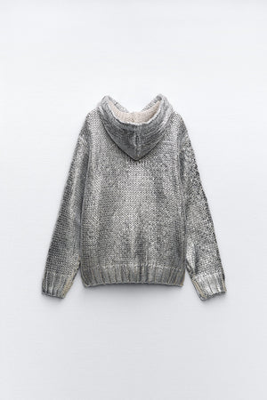 Metallic™ Gebreide Hoodie | Glinsterend Design | Comfort en Stijl