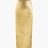 Elfriede | Glanzende Metallic-Midirok met Crinkle-effect en elastische tailleband