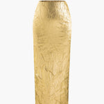 Elfriede | Glanzende Metallic-Midirok met Crinkle-effect en elastische tailleband